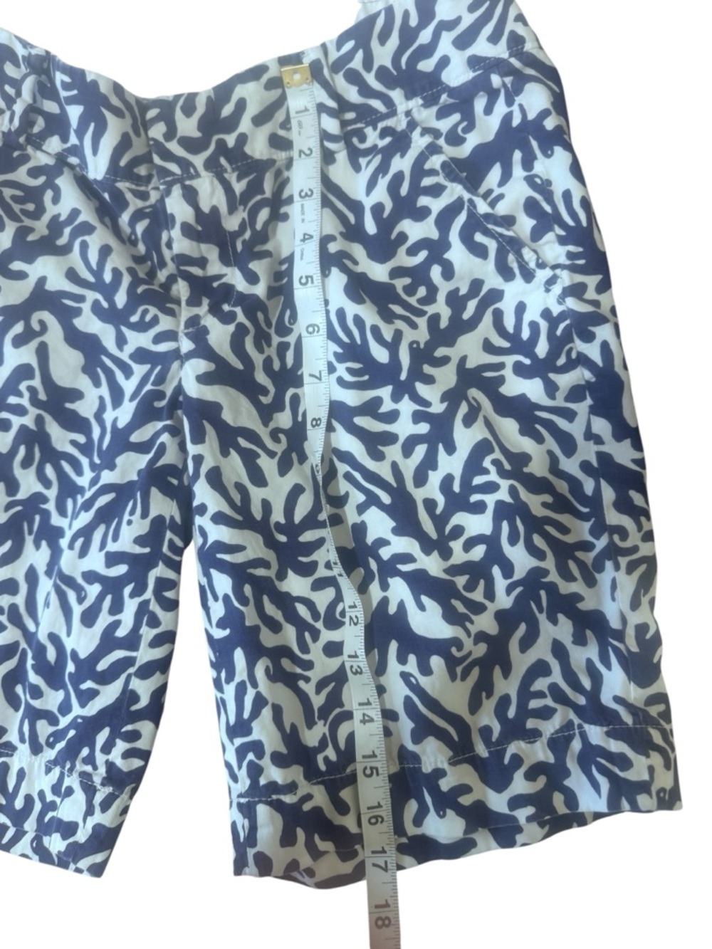 Lilly Pulitzer Navy and White Coral-Print Bermuda Shorts - Picture 3 of 8